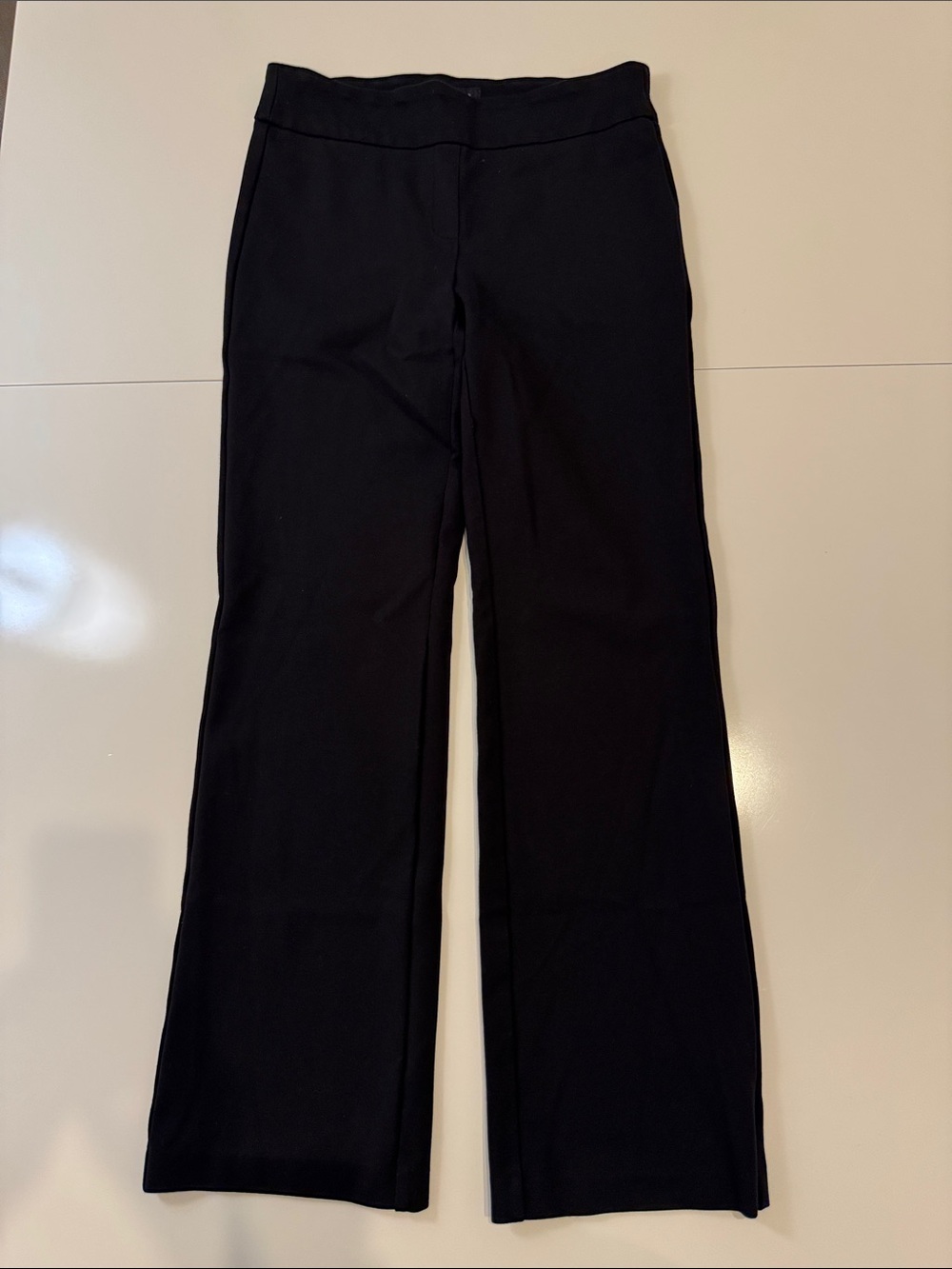 Black Wide-Leg Pull-On Pants